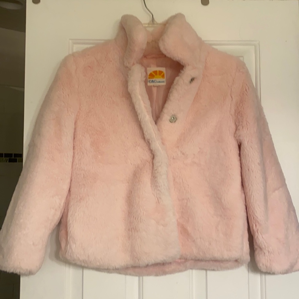 C & C  Youth size 12 fuzzy coat